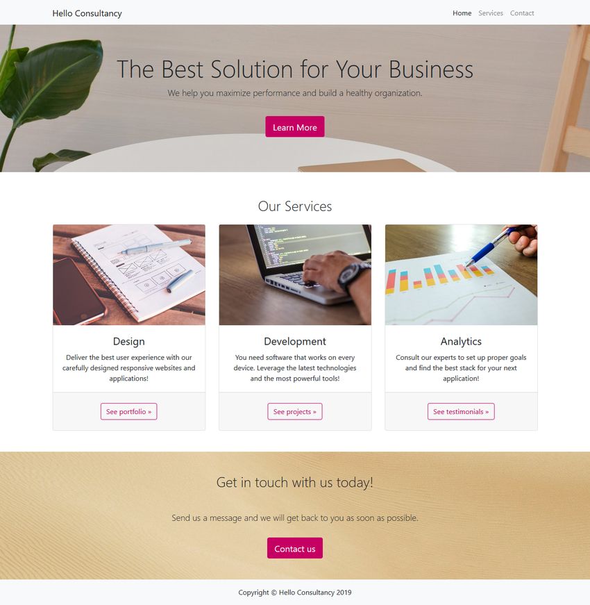 Full Landing Page with Bootstrap 4