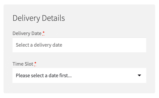 WooCommerce schedule delivery details