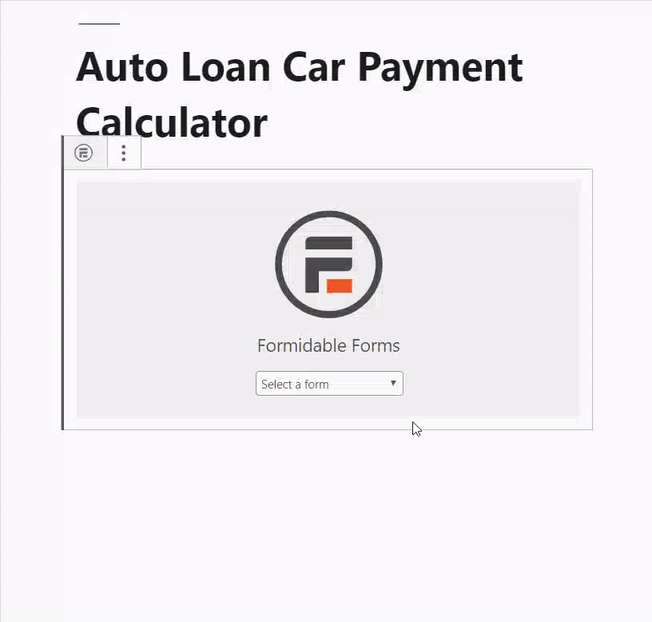 Adding Car Payment Calculator in WordPress Page