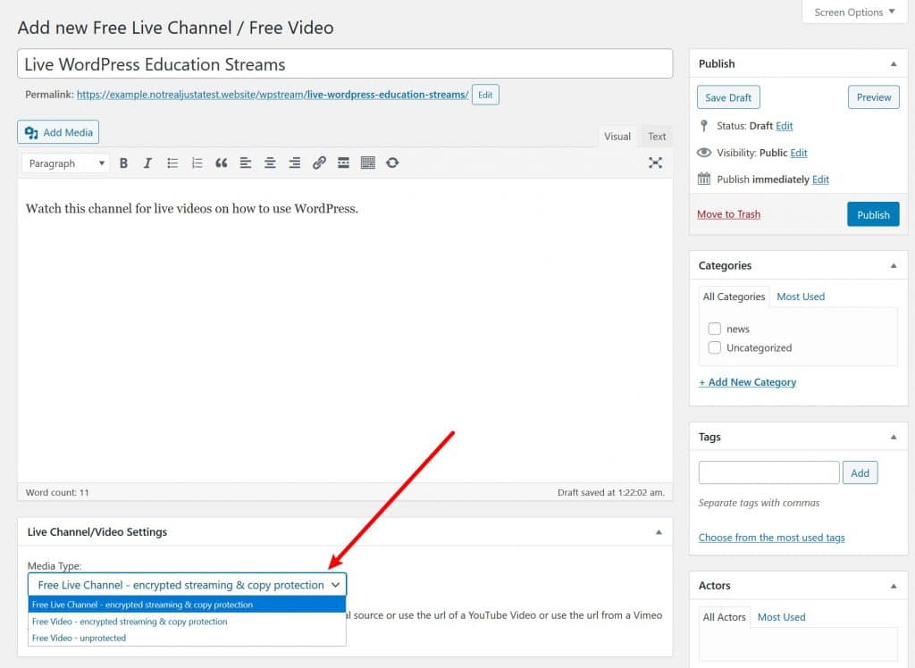 WpStream review of how to create a channel